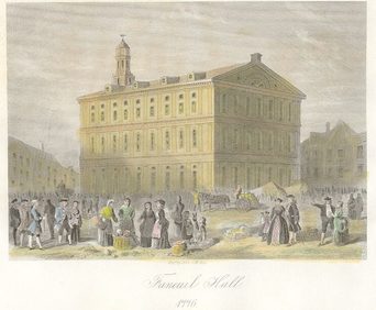 Painting of Faneuil Hall done in 1830