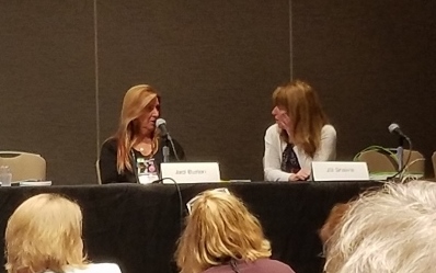 Picture of authors Jaci Burton and Jill Shalvis at RWA conference for romance writers