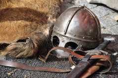 Picture of medieval helmet and sword
