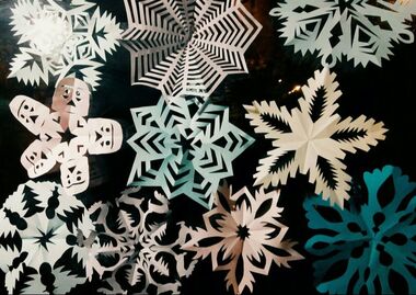 Picture of paper snowflakes