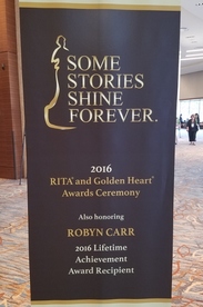 Picture of sign announcing the gala awards ceremony for RITA and Golden Heart finalists