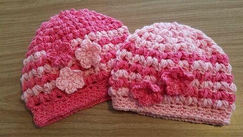 Picture of two pink hats