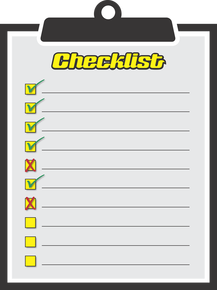 Picture of a checklist on a clipboard