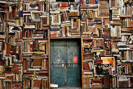 Picture of wall of books